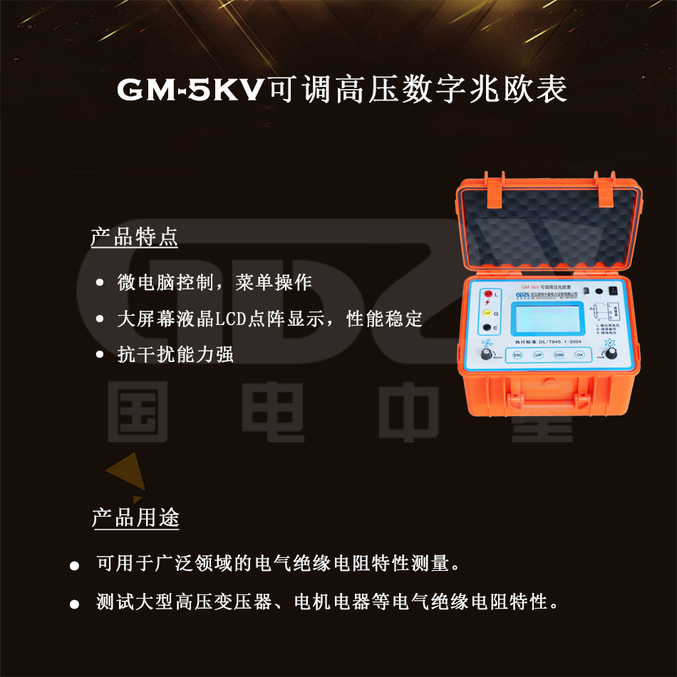 GM-5kV可调高压数字兆欧表